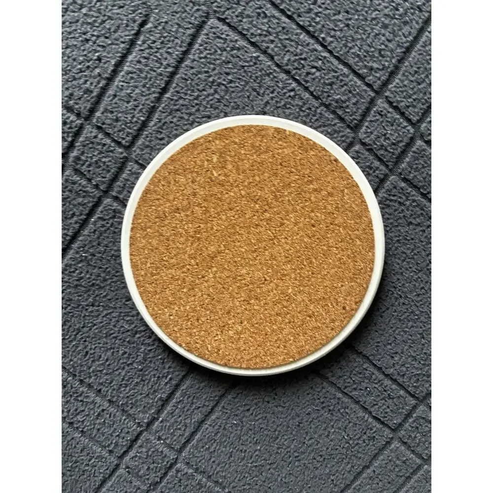 New Ultimate Hostess 6pc Round Stone Coasters w/ Metal Holder, Absorption Stone
